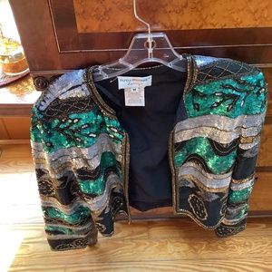 Sequin and beaded evening jacket